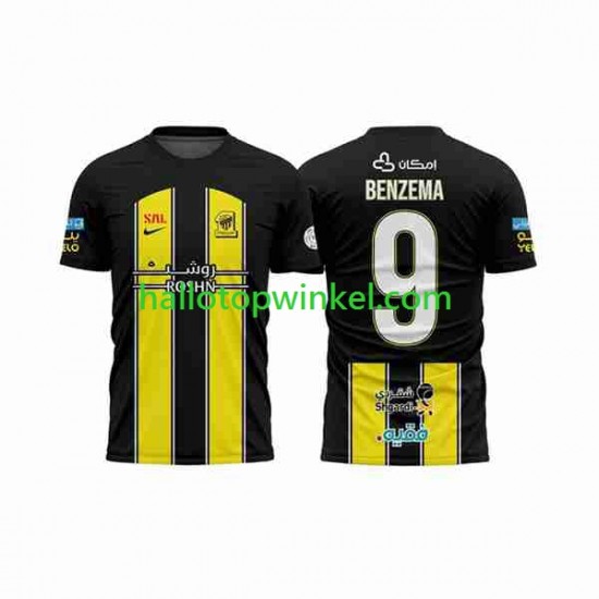 Voetbalshirt Al-Ittihad BENZEMA 9 Heren Thuis Tenue 2023-2024 Korte Mouw