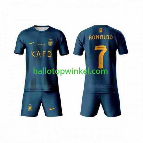 Voetbalshirt Al-Nassr Ronaldo 7 Kleuters/Kids Uit Tenue 2023-2024 Korte Mouw