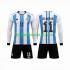 Argentinië Voetbalshirt 3 Stars Di Maria 11 Kleuters/Kids Thuis Tenue WK 2022 Lange Mouw