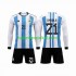 Argentinië Voetbalshirt 3 Stars Paulo Dybala 21 Kleuters/Kids Thuis Tenue WK 2022 Lange Mouw