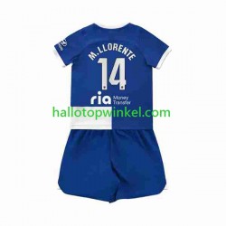 Atlético Madrid Voetbalshirt 2 Marcos Llorente 14 Kleuters/Kids Uit Tenue 2023-2024 Korte Mouw