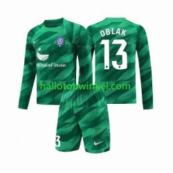 Atlético Madrid Voetbalshirt Jan Oblak 13 Doelman Kleuters/Kids Uit Tenue 2023-2024 Lange Mouw