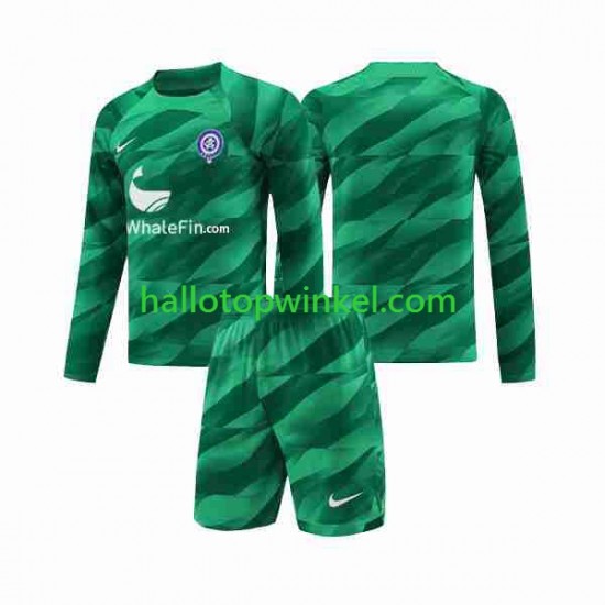 Atlético Madrid Voetbalshirt Doelman Kleuters/Kids Uit Tenue 2023-2024 Lange Mouw