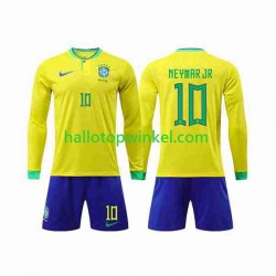 Brazilië Voetbalshirt Neymar Jr 10 Kleuters/Kids Thuis Tenue WK 2022 Lange Mouw