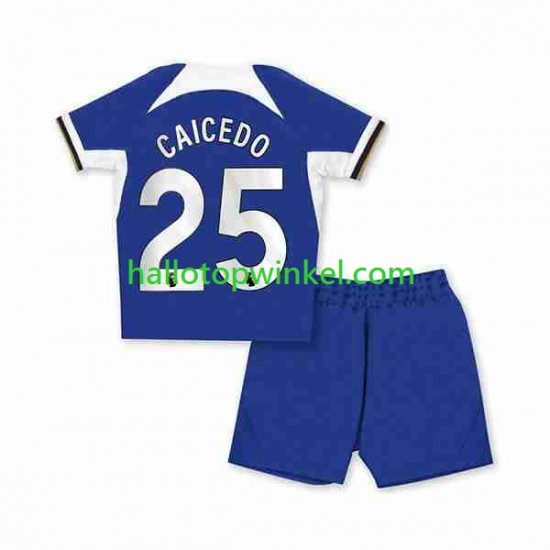 Chelsea Voetbalshirt Moises Caicedo 25 Kleuters/Kids Thuis Tenue 2023-2024 Korte Mouw