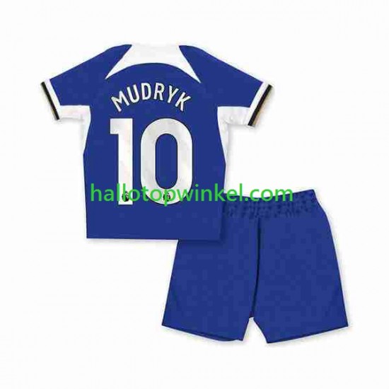 Chelsea Voetbalshirt Mykhaylo Mudryk 10 Kleuters/Kids Thuis Tenue 2023-2024 Korte Mouw