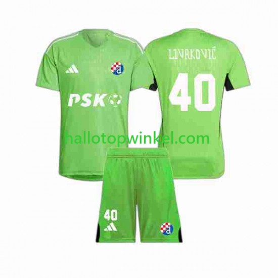 Dinamo Zagreb Voetbalshirt Livakovic 40 Doelman Kleuters/Kids Thuis Tenue 2023-2024 Korte Mouw
