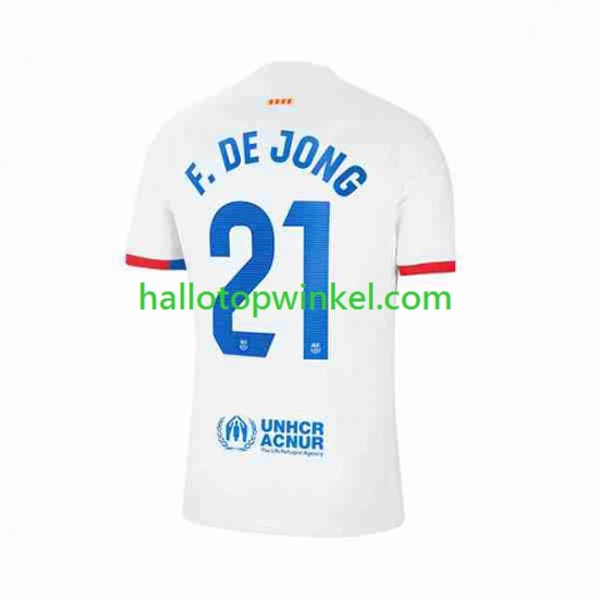 FC Barcelona Voetbalshirt Frenkie de Jong 21 Heren Uit Tenue 2023-2024 Korte Mouw