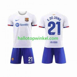 FC Barcelona Voetbalshirt Frenkie de Jong 21 Kleuters/Kids Uit Tenue 2023-2024 Korte Mouw