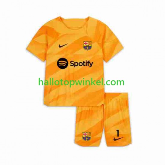 FC Barcelona Voetbalshirt Ter Stegen 1 Doelman Kleuters/Kids Vierde Tenue 2023-2024 Korte Mouw