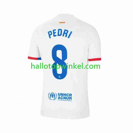 FC Barcelona Voetbalshirt Pedri 8 Heren Uit Tenue 2023-2024 Korte Mouw