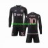 Inter Miami Voetbalshirt Lionel Messi 10 Kleuters/Kids Uit Tenue 2023-2024 Lange Mouw