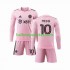 Inter Miami Voetbalshirt Lionel Messi 10 Kleuters/Kids Thuis Tenue 2023-2024 Lange Mouw