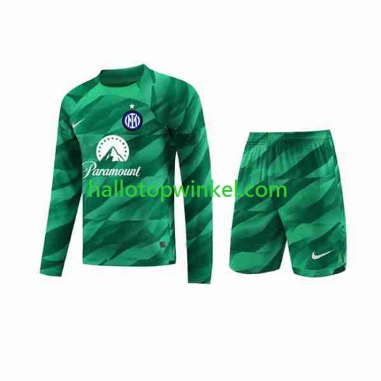 Inter Milan Voetbalshirt Doelman Kleuters/Kids Uit Tenue 2023-2024 Lange Mouw