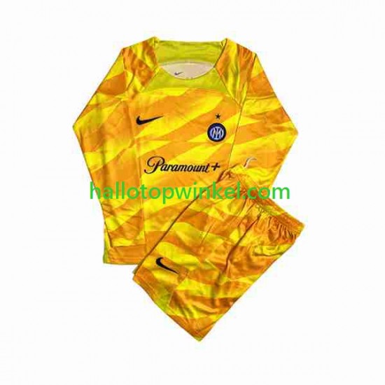 Inter Milan Voetbalshirt Doelman Kleuters/Kids Thuis Tenue 2023-2024 Lange Mouw
