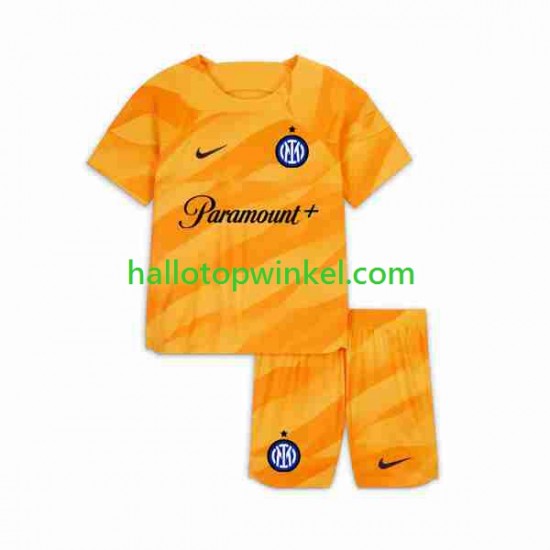 Inter Milan Voetbalshirt Doelman Kleuters/Kids Thuis Tenue 2023-2024 Korte Mouw