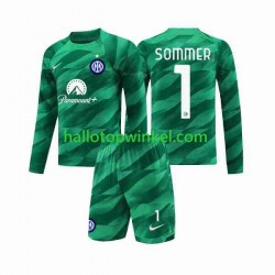 Inter Milan Voetbalshirt Sommer 1 Doelman Kleuters/Kids Uit Tenue 2023-2024 Lange Mouw