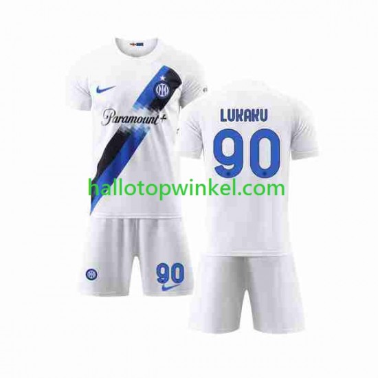 Inter Milan Voetbalshirt Lukaku 90 Kleuters/Kids Uit Tenue 2023-2024 Korte Mouw
