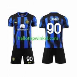 Inter Milan Voetbalshirt Lukaku 90 Kleuters/Kids Thuis Tenue 2023-2024 Korte Mouw