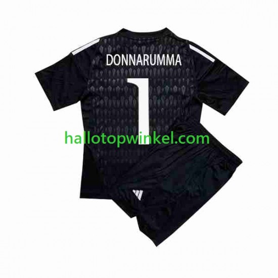 Italië Voetbalshirt Donnarumma 1 Doelman Kleuters/Kids Uit Tenue 2023 Korte Mouw