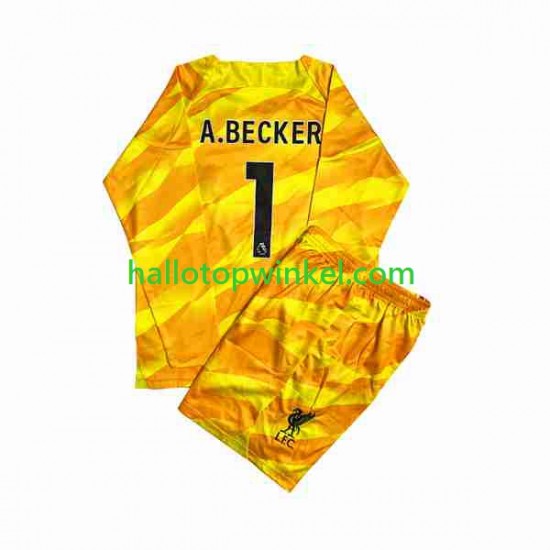 Liverpool Voetbalshirt A.Becker 1 Doelman Kleuters/Kids Derde Tenue 2023-2024 Lange Mouw