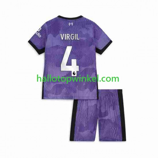 Liverpool Voetbalshirt Virgil van Dijk 4 Kleuters/Kids Derde Tenue 2023-2024 Korte Mouw
