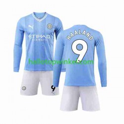 Manchester City Voetbalshirt Haaland 9 Kleuters/Kids Thuis Tenue 2023-2024 Lange Mouw