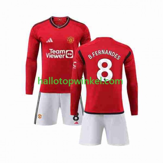Manchester United Voetbalshirt B Fernandes 8 Kleuters/Kids Thuis Tenue 2023-2024 Lange Mouw