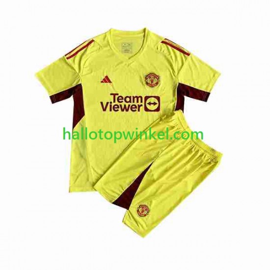Manchester United Voetbalshirt Doelman Kleuters/Kids Uit Tenue 2023-2024 Korte Mouw