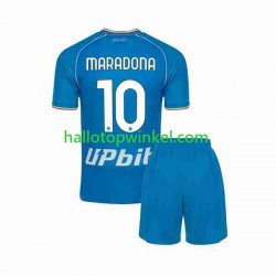 Napoli Voetbalshirt Maradona 10 Kleuters/Kids Thuis Tenue 2023-2024 Korte Mouw