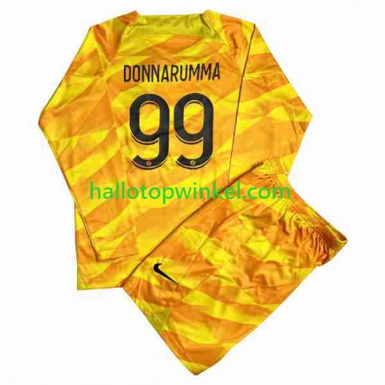 Paris Saint-Germain Voetbalshirt DONNARUMMA 99 Doelman Kleuters/Kids Uit Tenue 2023-2024 Lange Mouw