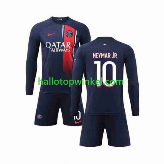 Paris Saint-Germain Voetbalshirt Neymar Jr 10 Kleuters/Kids Thuis Tenue 2023-2024 Lange Mouw