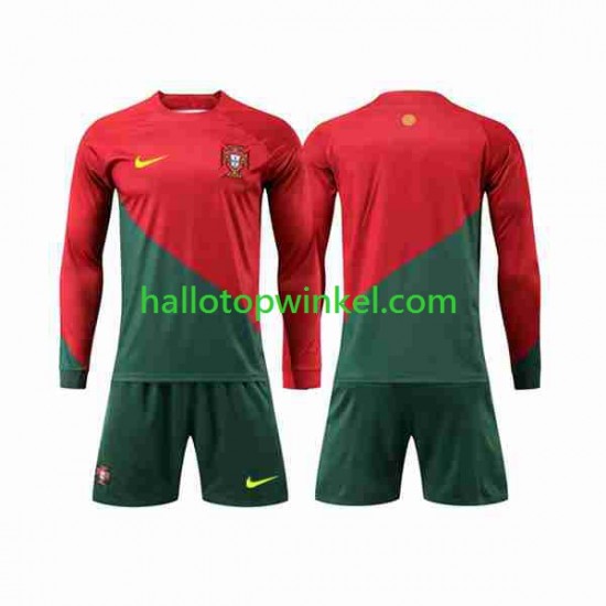 Portugal Voetbalshirt Kleuters/Kids Thuis Tenue WK 2022 Lange Mouw