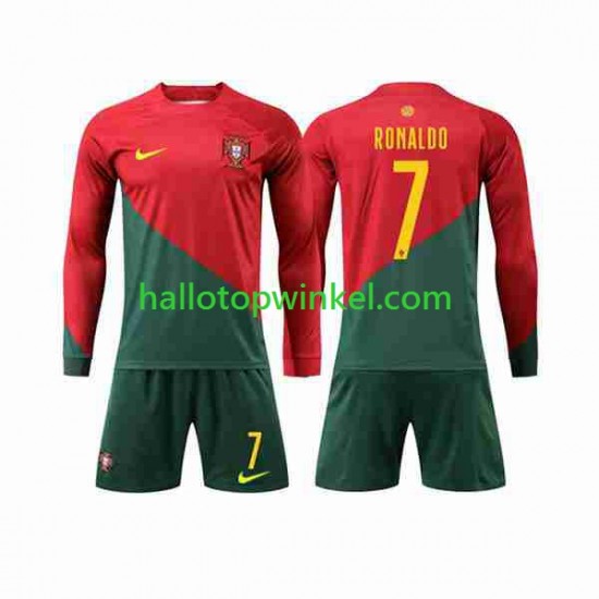 Portugal Voetbalshirt Ronaldo 7 Kleuters/Kids Thuis Tenue WK 2022 Lange Mouw