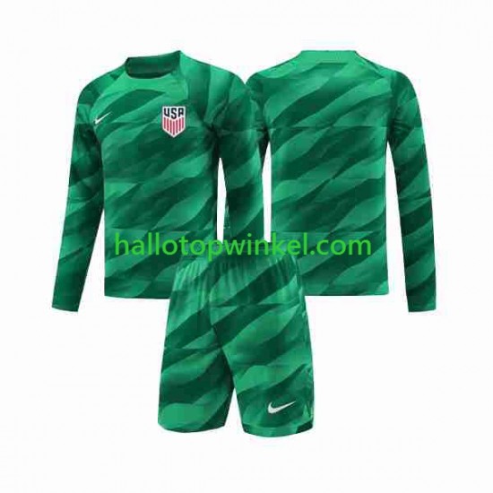 USA Voetbalshirt Doelman Kleuters/Kids Thuis Tenue 2023-2024 Lange Mouw