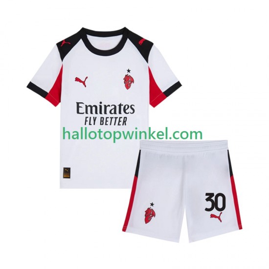 AC Milan Voetbalshirt Ardon Jashari 30 Kleuters/Kids Uit Tenue 2025-2026 Korte Mouw
