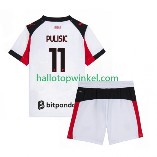 AC Milan Voetbalshirt Christian Pulisic 11 Kleuters/Kids Uit Tenue 2025-2026 Korte Mouw