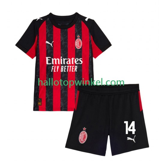 AC Milan Voetbalshirt Modrić Luca 14 Kleuters/Kids Thuis Tenue 2025-2026 Korte Mouw