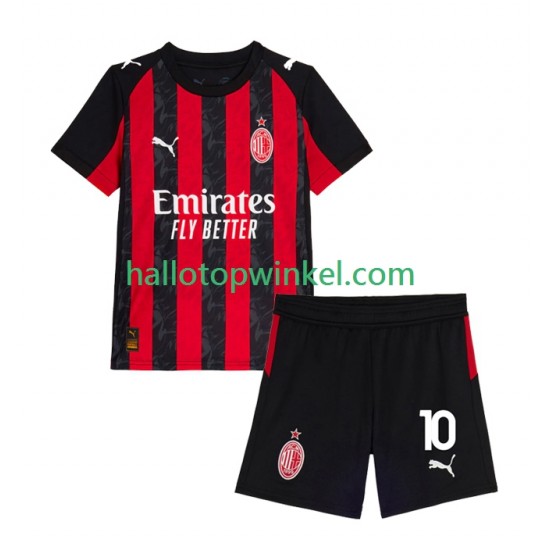 AC Milan Voetbalshirt Rafael Leao 10 Kleuters/Kids Thuis Tenue 2025-2026 Korte Mouw