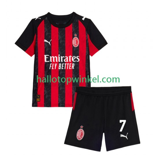 AC Milan Voetbalshirt Santiago Gimenez 7 Kleuters/Kids Thuis Tenue 2025-2026 Korte Mouw