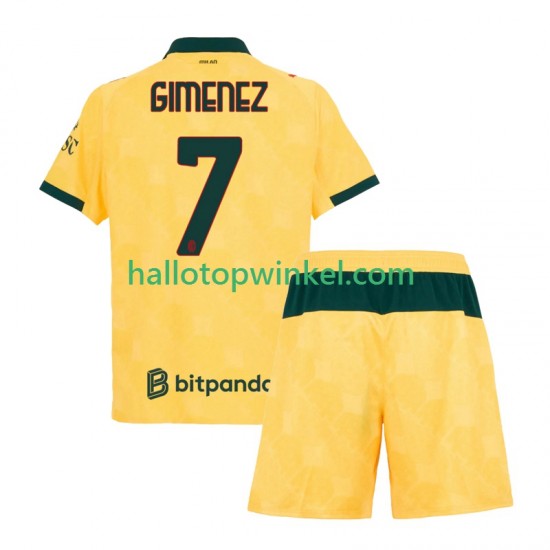 AC Milan Voetbalshirt Santiago Gimenez 7 Kleuters/Kids Derde Tenue 2025-2026 Korte Mouw