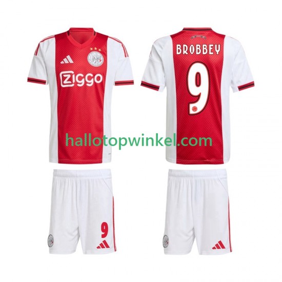 AFC Ajax Voetbalshirt Brian Brobbey 9 Kleuters/Kids Thuis Tenue 2025-2026 Korte Mouw