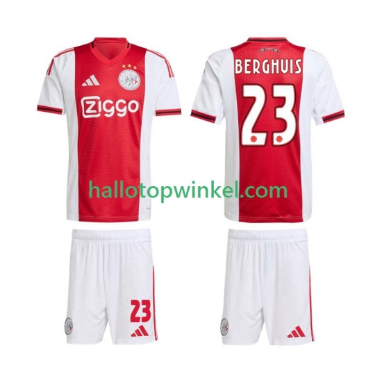 AFC Ajax Voetbalshirt Steven Berghuis 23 Kleuters/Kids Thuis Tenue 2025-2026 Korte Mouw