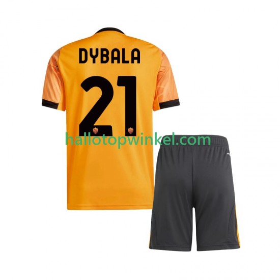AS Roma Voetbalshirt Dybala 21 Kleuters/Kids Uit Tenue 2025-2026 Korte Mouw