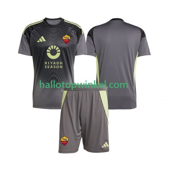 AS Roma Voetbalshirt Doelman Kleuters/Kids Thuis Tenue 2025-2026 Korte Mouw