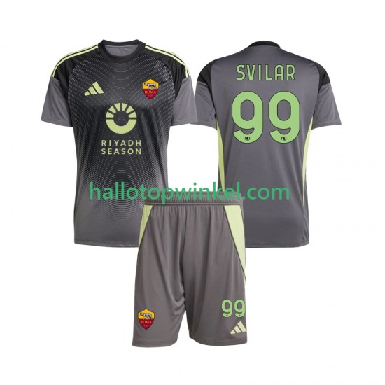 AS Roma Voetbalshirt Mile Svilar 99 Doelman Kleuters/Kids Thuis Tenue 2025-2026 Korte Mouw