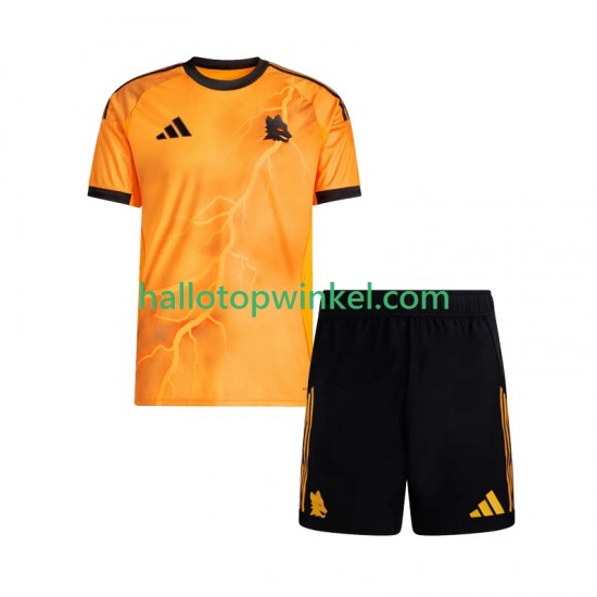 AS Roma Voetbalshirt Kleuters/Kids Uit Tenue 2025-2026 Korte Mouw