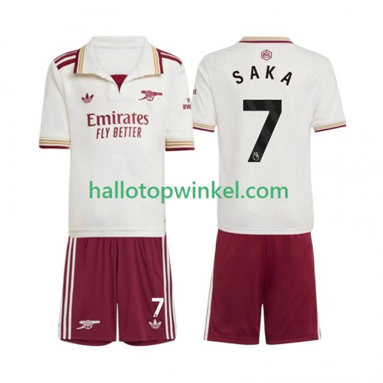 Arsenal Voetbalshirt Bukayo Saka 7 Kleuters/Kids Derde Tenue 2025-2026 Korte Mouw