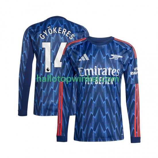 Arsenal Voetbalshirt Viktor Gyokeres 14 Heren Uit Tenue 2025-2026 Lange Mouw