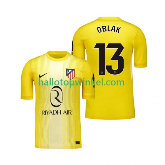 Atlético Madrid Voetbalshirt Jan Oblak 13 Doelman Heren Thuis Tenue 2025-2026 Korte Mouw